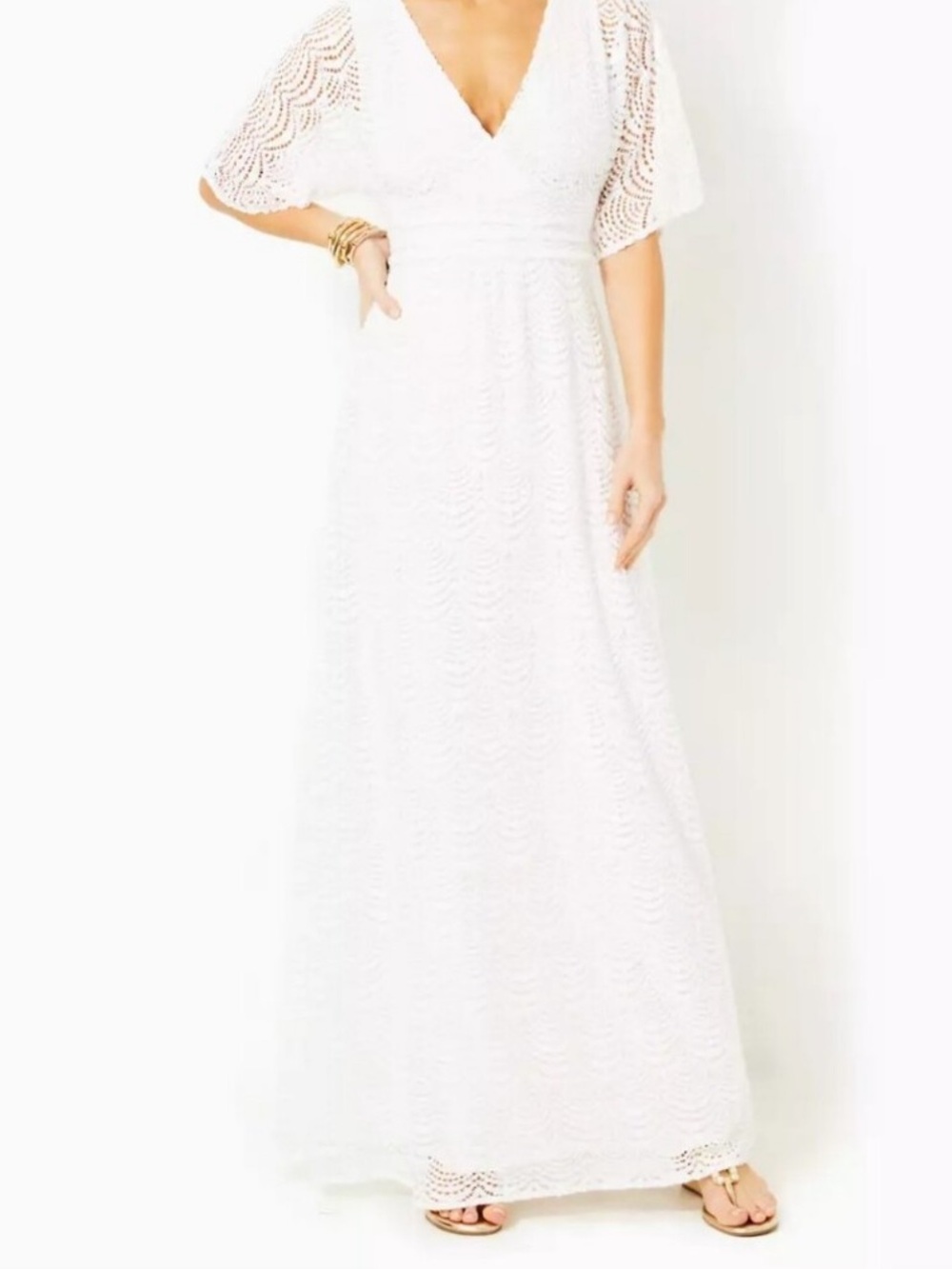 NWT Lilly Pulitzer Parigi Scalloped Shell Lace Maxi Dress-XL